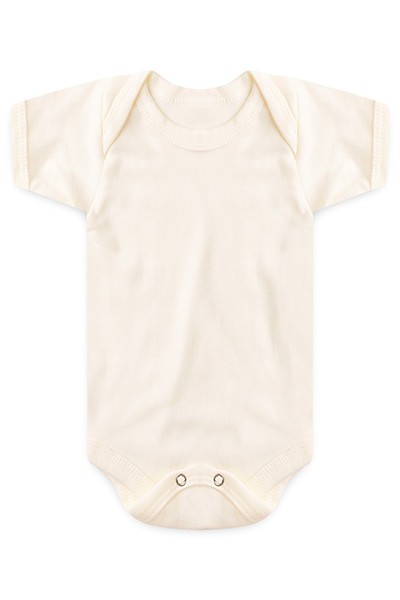 Body Bebê Canelado Liso Manga Curta (PREMATURO) - Top Chot - Tamanho PREMATURO - Creme