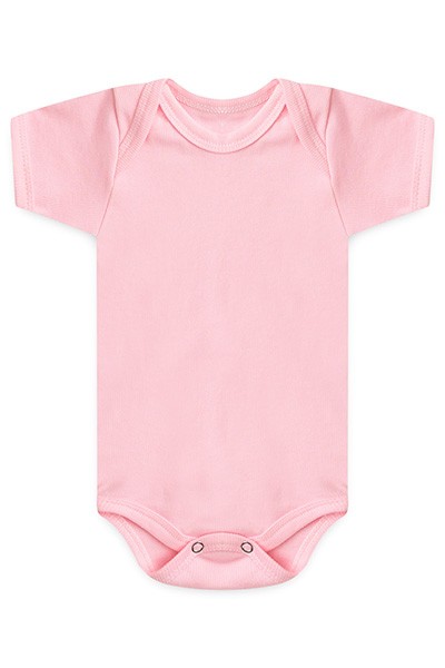 Body Bebê Canelado Liso Manga Curta (PREMATURO) - Top Chot - Tamanho PREMATURO - Rosa