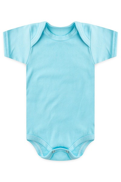 Body Bebê Canelado Liso Manga Curta (PREMATURO) - Top Chot - Tamanho PREMATURO - Turquesa