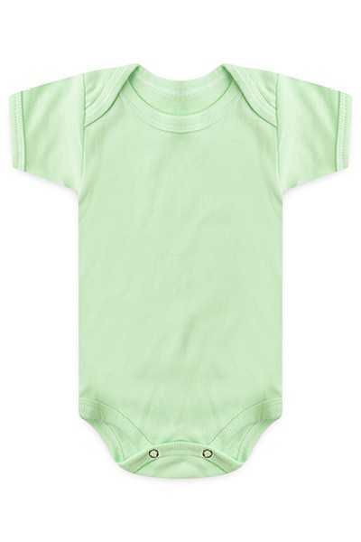 Body Bebê Canelado Liso Manga Curta (PREMATURO) - Top Chot - Tamanho PREMATURO - Verde