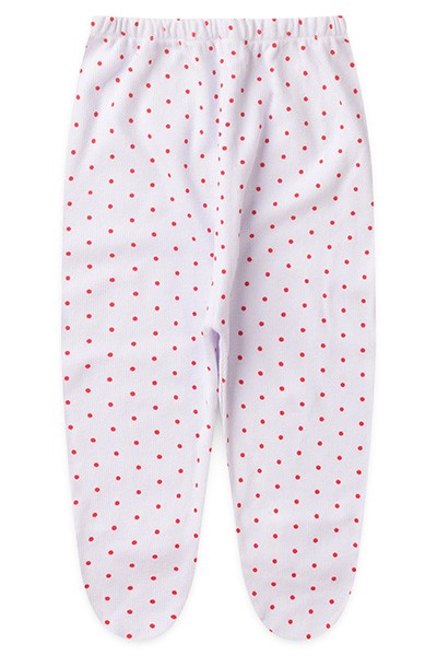 Mijão (Culote) Bebê Canelado Poá com Pé (PREMATURO) - Top Chot - Tamanho PREMATURO - Branco,Vermelho