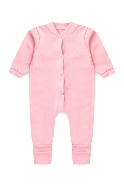 Macacão Bebê Canelado Manga Longa Vira Pé (PREMATURO) - Top Chot - Tamanho PREMATURO - Rosa