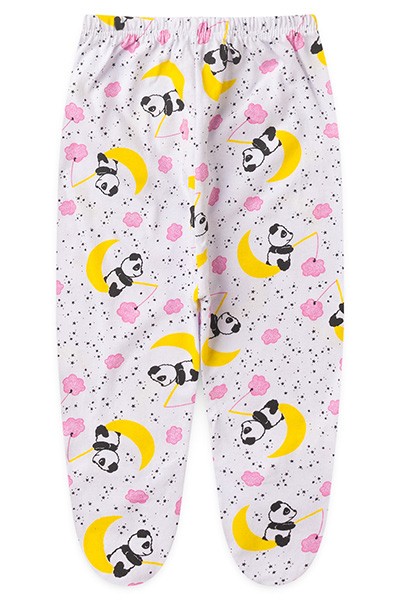 Mijão (Culote) Bebê Feminino Meia Malha com Pé Branco Pandinha (PREMATURO) - Top Chot - Tamanho PREMATURO - Branco