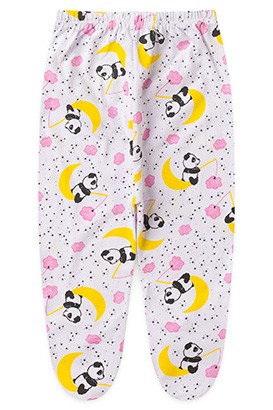 Mij�o (Culote) Beb� Feminino Meia Malha com P� Branco Pandinha (PREMATURO) - Top Chot