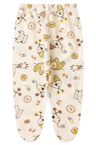Mijão (Culote) Bebê Masculino Meia Malha com Pé Creme Safari (PREMATURO) - Top Chot - Tamanho PREMATURO - Creme