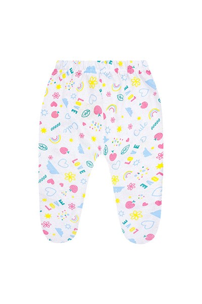 Mijão (Culote) Bebê Feminino Meia Malha com Pé Branco Love (PREMATURO) - Top Chot - Tamanho PREMATURO - Branco