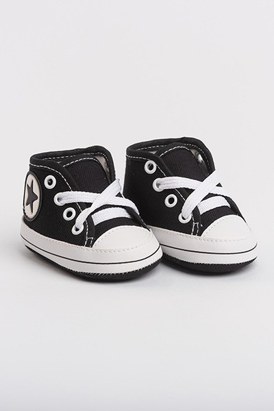 Tênis Bebê Cano Alto Star Preto (P/M/G/GG) - Baby Soffete - Tamanho G - Preto