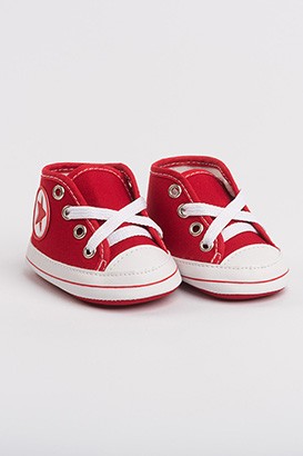 Tênis Bebê Cano Alto Star Vermelho (P/M/G/GG) - Baby Soffete