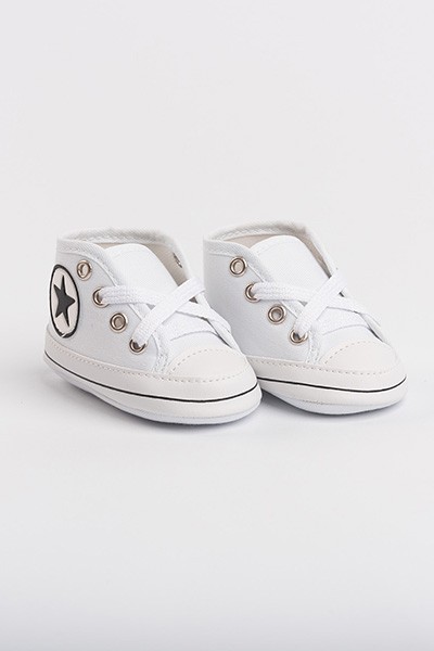 Tênis Bebê Cano Alto Star Branco (P/M/G/GG) - Baby Soffete - Tamanho P - Branco
