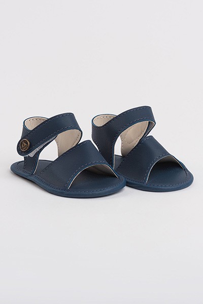 Sandália Bebê Masculina Azul Marinho com Velcro (P/M/G) - Bebê Fofuxo - Tamanho M - Azul Marinho