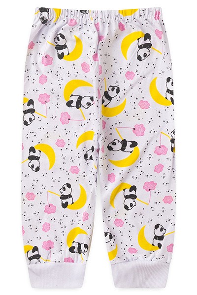 Mijão (Culote) Bebê Feminino Meia Malha sem Pé Branco Pandinha (RN/P/M/G) - Top Chot - Tamanho RN - Branco