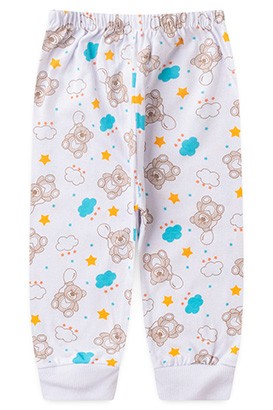 Mijão (Culote) Bebê Masculino Meia Malha sem Pé Branco Urso Balão (RN/P/M/G) - Top Chot