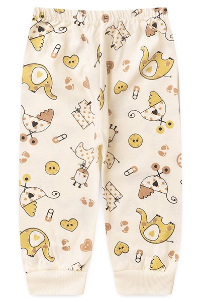 Mijão (Culote) Bebê Masculino Meia Malha sem Pé Creme Safari (RN/P/M/G) - Top Chot - Tamanho RN - Creme