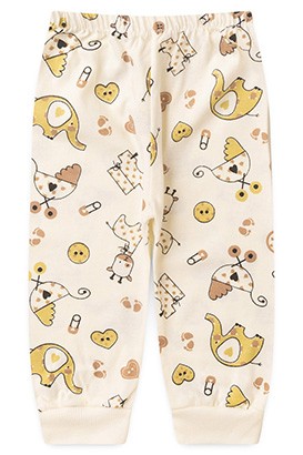 Mijão (Culote) Bebê Masculino Meia Malha sem Pé Creme Safari (RN/P/M/G) - Top Chot