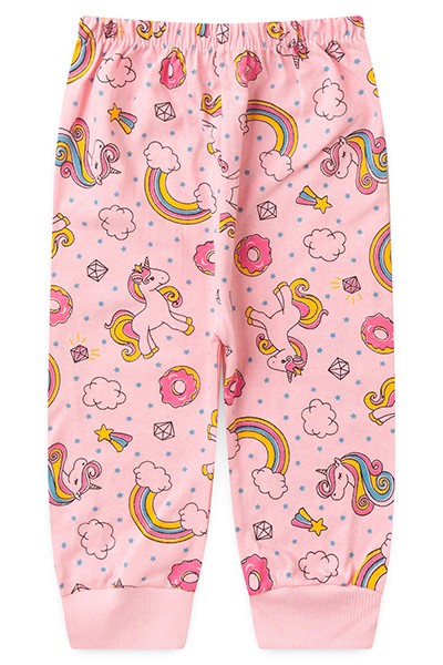 Mijão (Culote) Bebê Feminino Meia Malha sem Pé Rosa Unicórnio (RN/P/M/G) - Top Chot - Tamanho RN - Rosa