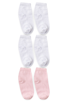 Kit Meia Bebê Feminino 3 Pares Rosa e Branco Liso (16 a 19) - Winston