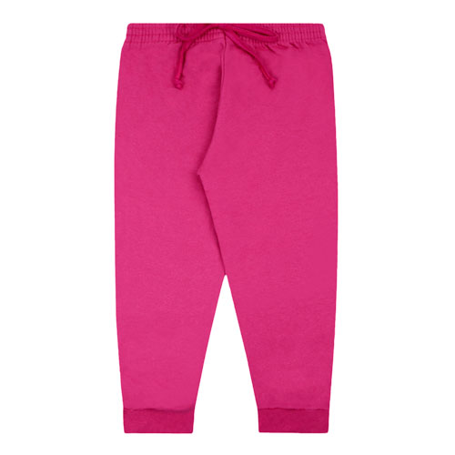 Calça Infantil Feminina Moletom Pink com Cadarço (4/6/8) - Lanazu - Tamanho 8 - Rosa