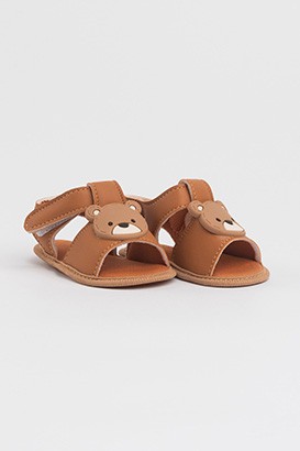 Sandália Bebê Caramelo Ursinho (P/M/G) - Bebê Fofuxo