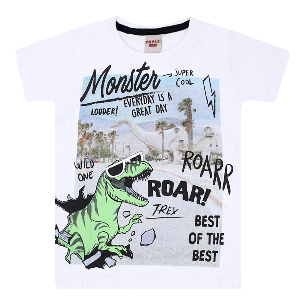 Camiseta Infantil Raglan Branca Roar (2)