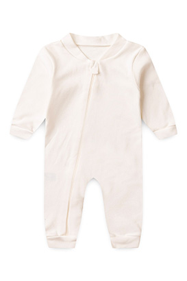 Macacão Bebê sem Pé Suedine Off White (RN/P/M/G/1) - Bebê Fofuxo
