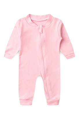 Macacão Bebê Feminino sem Pé Suedine Rosa (RN/P/M/G/1) - Bebê Fofuxo