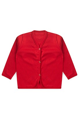 Casaquinho Bebê Suedine Vermelho (P/M/G/1) - Bebê Fofuxo