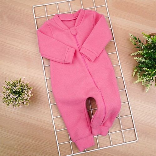 Macacão Bebê sem Pé Soft Rosa (RN/P/M/G/1) - Bebê Fofuxo - Tamanho 1 - Rosa