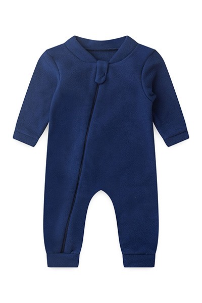 Macacão Bebê sem Pé Soft Azul Marinho (RN/P/M/G/1) - Bebê Fofuxo - Tamanho RN - Azul Marinho