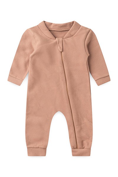 Macacão Bebê sem Pé Soft Marrom (RN/P/M/G/1) - Bebê Fofuxo - Tamanho RN - Marrom