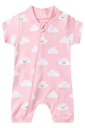 Macaquinho Beb� Feminino Suedine Rosa Nuvem (P/M/G/1) - Beb� Fofuxo