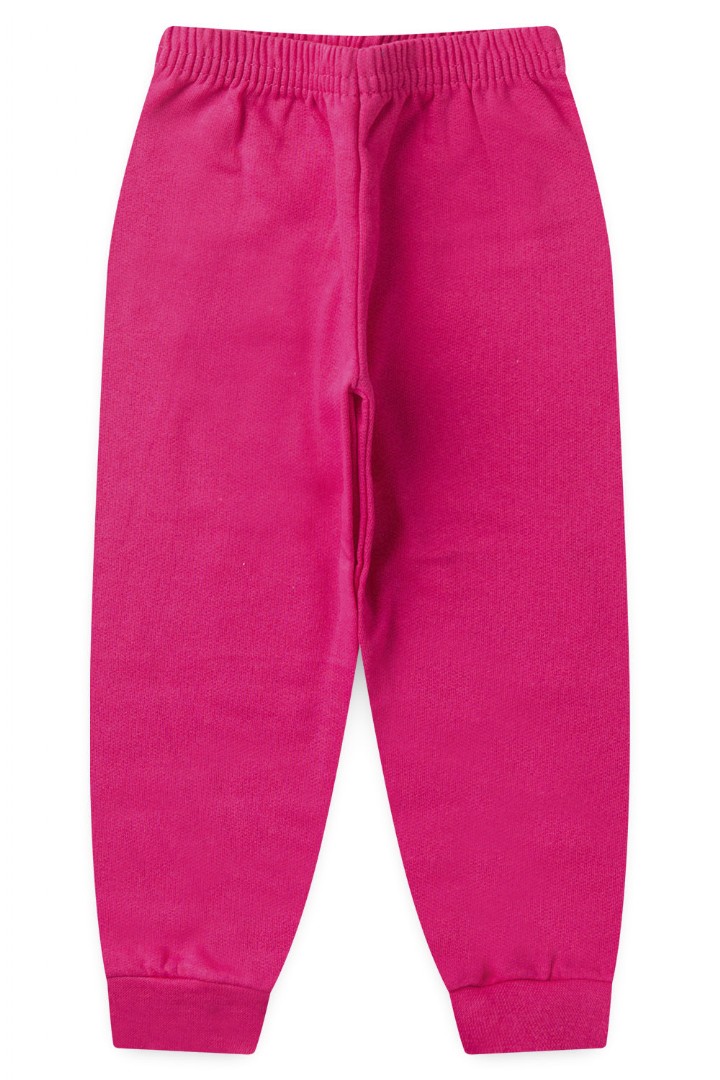 Calça Bebê Feminino Moletom com Punho Pink (1/2/3) - Cleomara