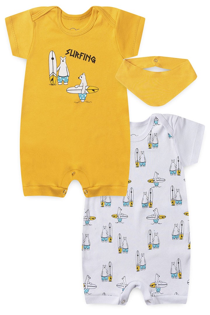 Kit Bebê Macacão 2 Peças Urso Surfista (P/GG) | Bebê Fofuxo