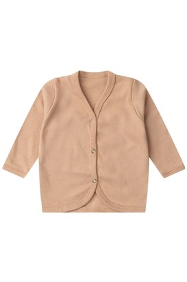 Casaquinho Bebê Suedine Bege (P/M/G/1) - Bebê Fofuxo