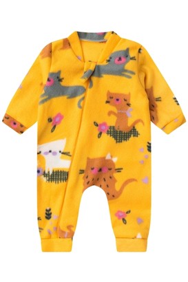 Macac�o Beb� sem P� Soft Amarelo Gatinho (RN/P/M/G/1) - Beb� Fofuxo