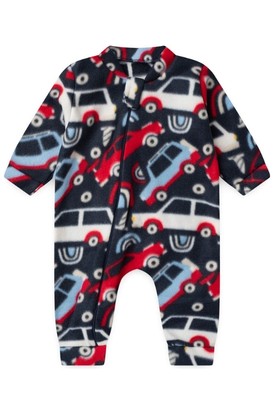 Macac�o Beb� sem P� Soft Azul Marinho Carrinhos (RN/P/M/G/1) - Beb� Fofuxo