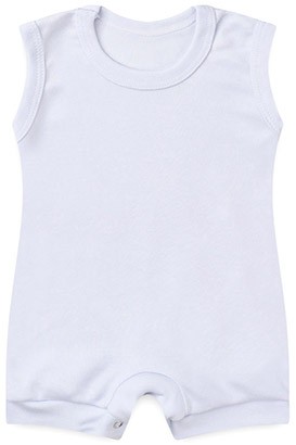 Banho de Sol Bebê Regata Suedine Branco (P/M/G) - Bebê Fofuxo