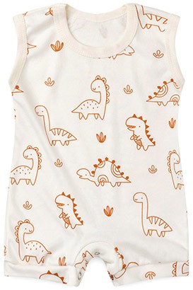 Banho de Sol Beb� Regata Suedine Off White Dino (P/M/G) - Beb� Fofuxo