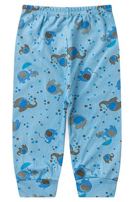 Mijão (Culote) Bebê Masculino Canelado Azul Elefantinho sem Pé (RN/P/M/G) - Top Chot