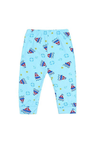 Mijão (Culote) Bebê Masculino Canelado Turquesa Barquinho sem Pé (RN/P/M/G) - Top Chot - Tamanho G - Turquesa