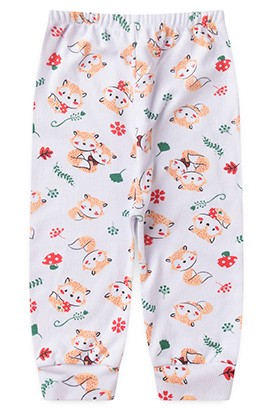 Mijão (Culote) Bebê Canelado Branco Raposinha sem Pé (RN/P/M/G) - Top Chot