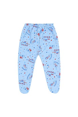 Mij�o (Culote) Beb� Masculino Canelado Azul Trenzinho com P� (RN/P/M/G) - Top Chot