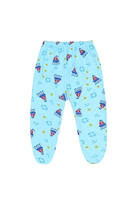 Mij�o (Culote) Beb� Masculino Canelado Turquesa Nautico com P� (RN/P/M/G) - Top Chot