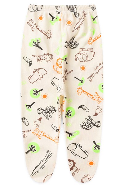 Mijão (Culote) Bebê Canelado com Pé Creme Safari (RN/P/M/G) - Top Chot - Tamanho RN - Creme