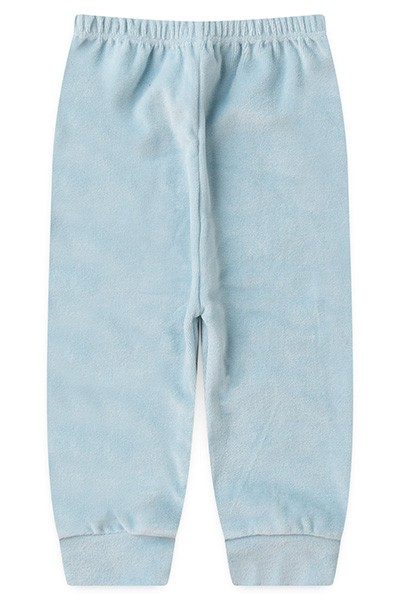 Mijão (Culote) Bebê Plush Liso sem Pé (RN/P/M/G) - Top Chot - Tamanho RN - Azul