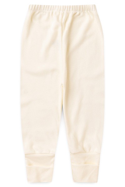 Mijão (Culote) Bebê Canelado Liso Vira-Pé (RN/P/M/G) - Top Chot - Tamanho RN - Creme