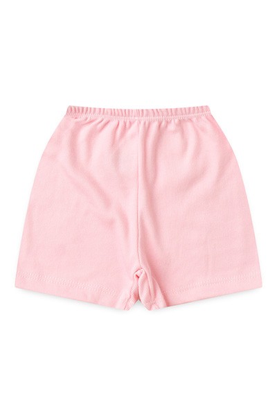 Shorts Bebê Canelado Liso sem Punho (1/2/3) - Top Chot - Tamanho 3 - Rosa