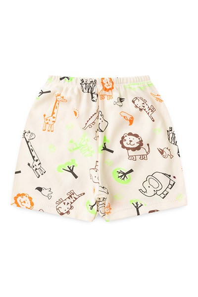Shorts Bebê Canelado sem Punho Creme Safari (1/2/3) - Top Chot - Tamanho 3 - Creme