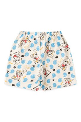 Shorts Bebê Canelado Creme Doguinho (1/2/3) - Top Chot