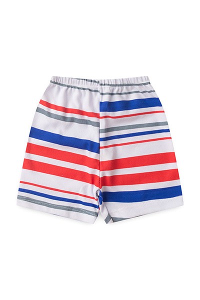 Shorts Bebê Masculino Canelado Listrado Azul Marinho e Vermelho sem Punho (1/2/3) - Top Chot - Tamanho 1 - Azul Marinho,Vermelho