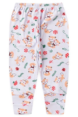 Mijão (Culote) Bebê Canelado Branco Raposinha Vira-Pé (RN/P/M/G) - Top Chot